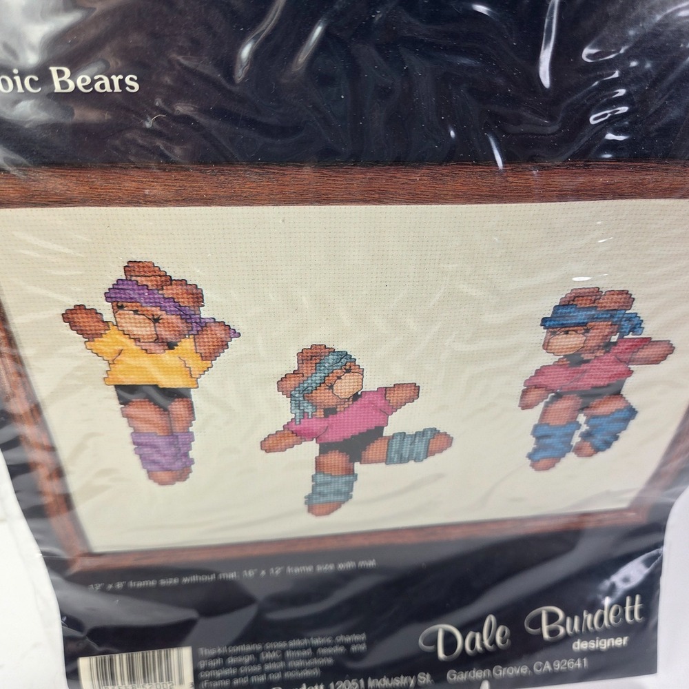 Dancing Bear Aerobics Leg Warmers Dale Burdett Cross Stitch Kit Girls‎ Room New